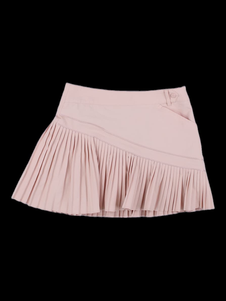여성 핑 골프 핑크 비대칭 주름 스커트