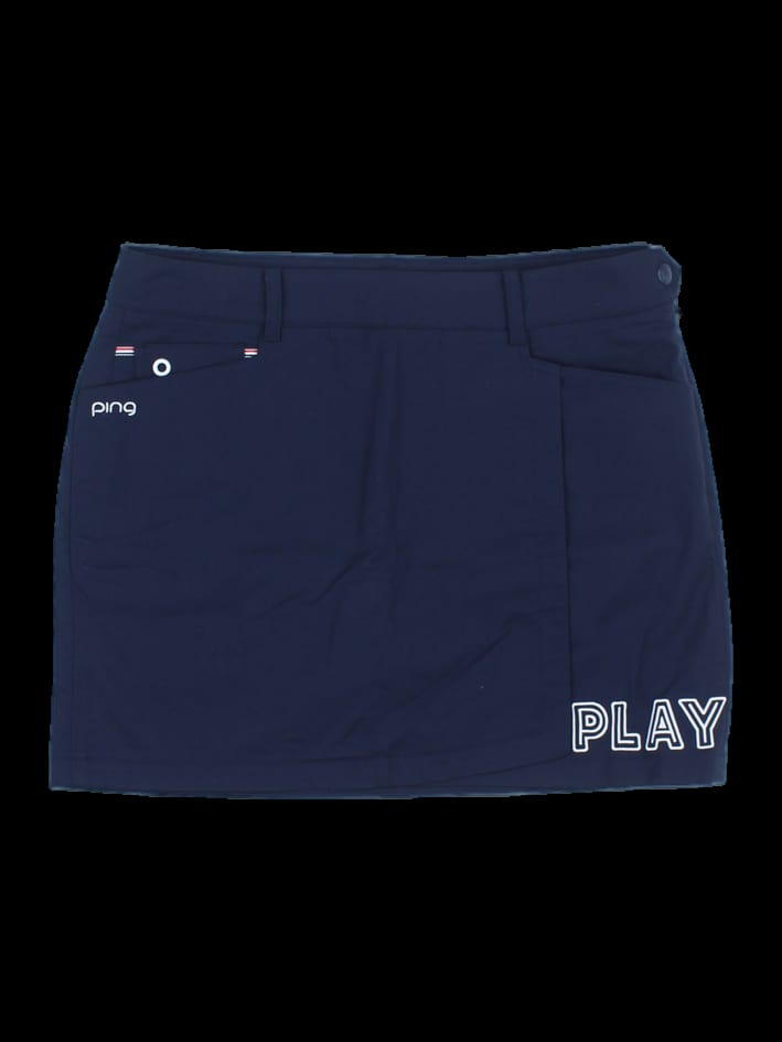 핑 네이비 PLAY 레터링 골프 스커트