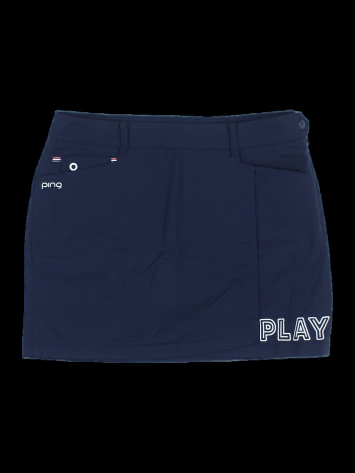 핑 네이비 PLAY 레터링 골프 스커트