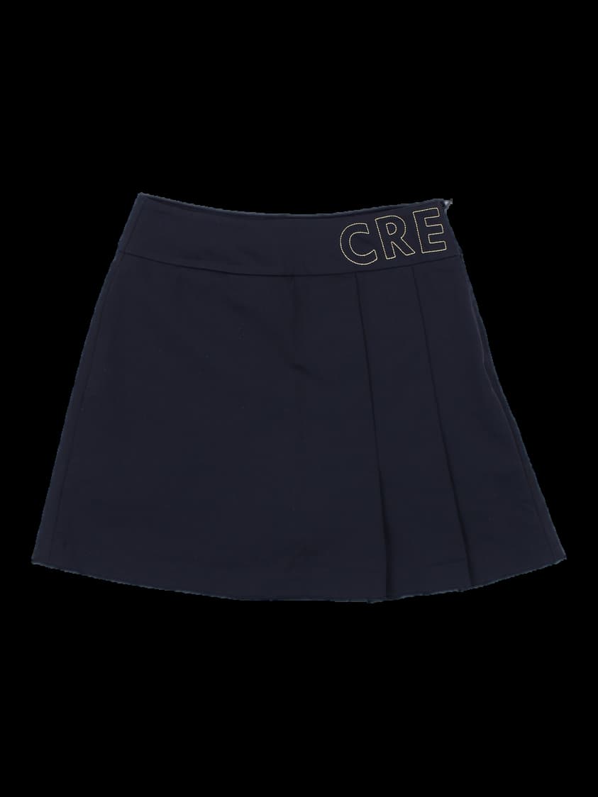 블랙 레터링 플리츠 스커트