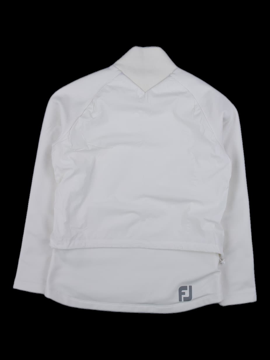 여성 화이트 하이넥 긴팔 티셔츠