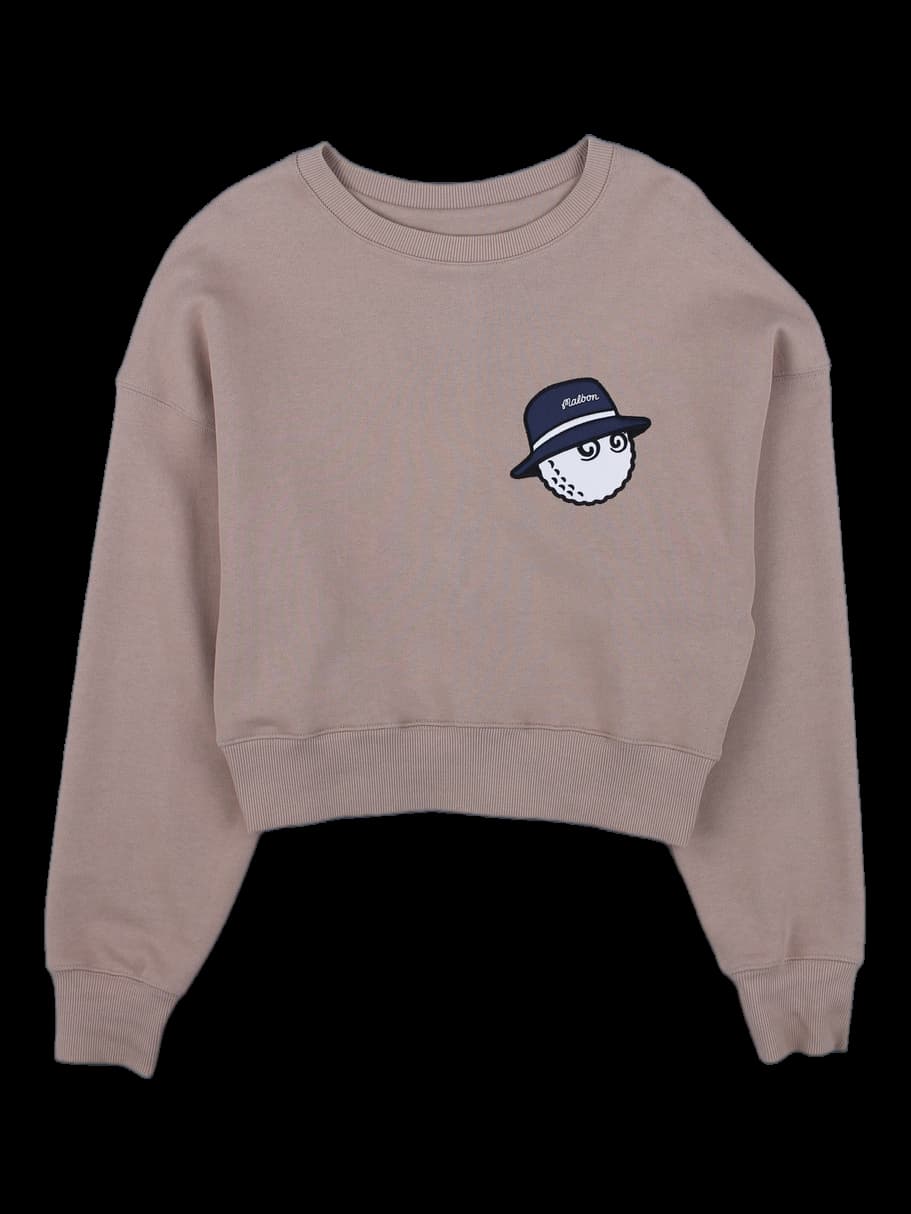 베이지 말본 골프 캐릭터 스웨트셔츠