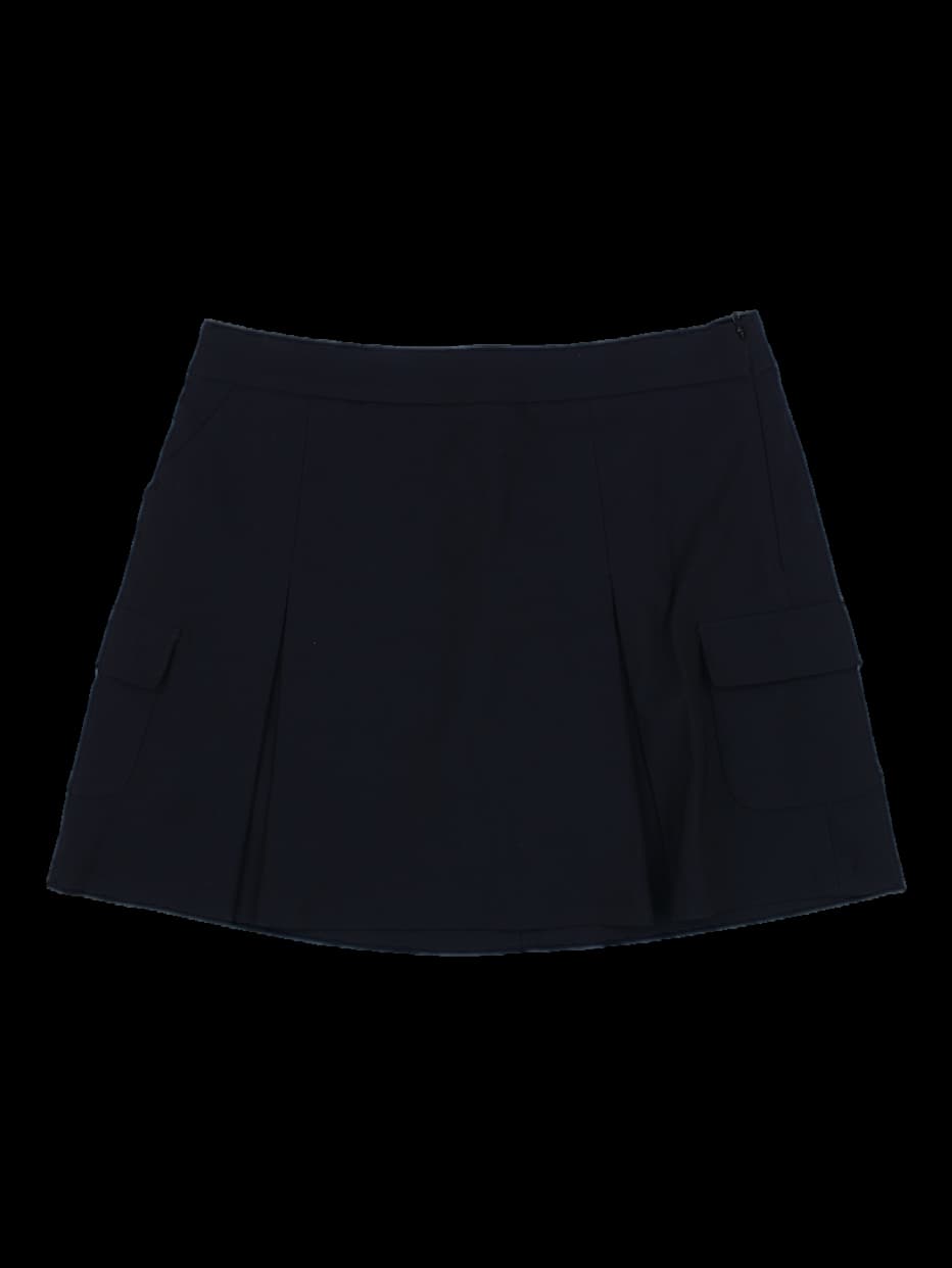 블랙 카고 미니 스커트