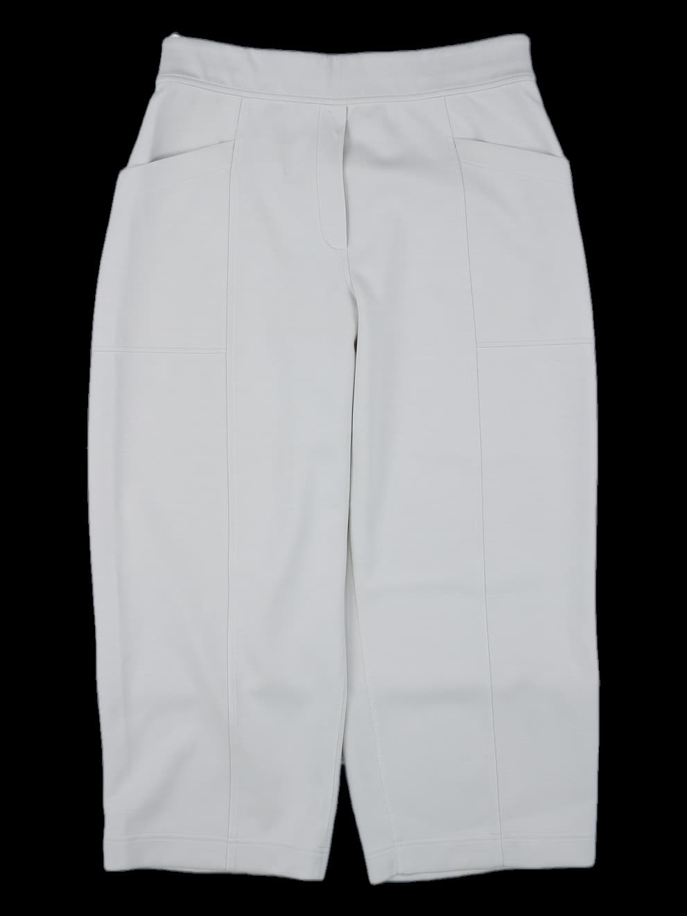 여성 베이지 와이드 크롭 팬츠