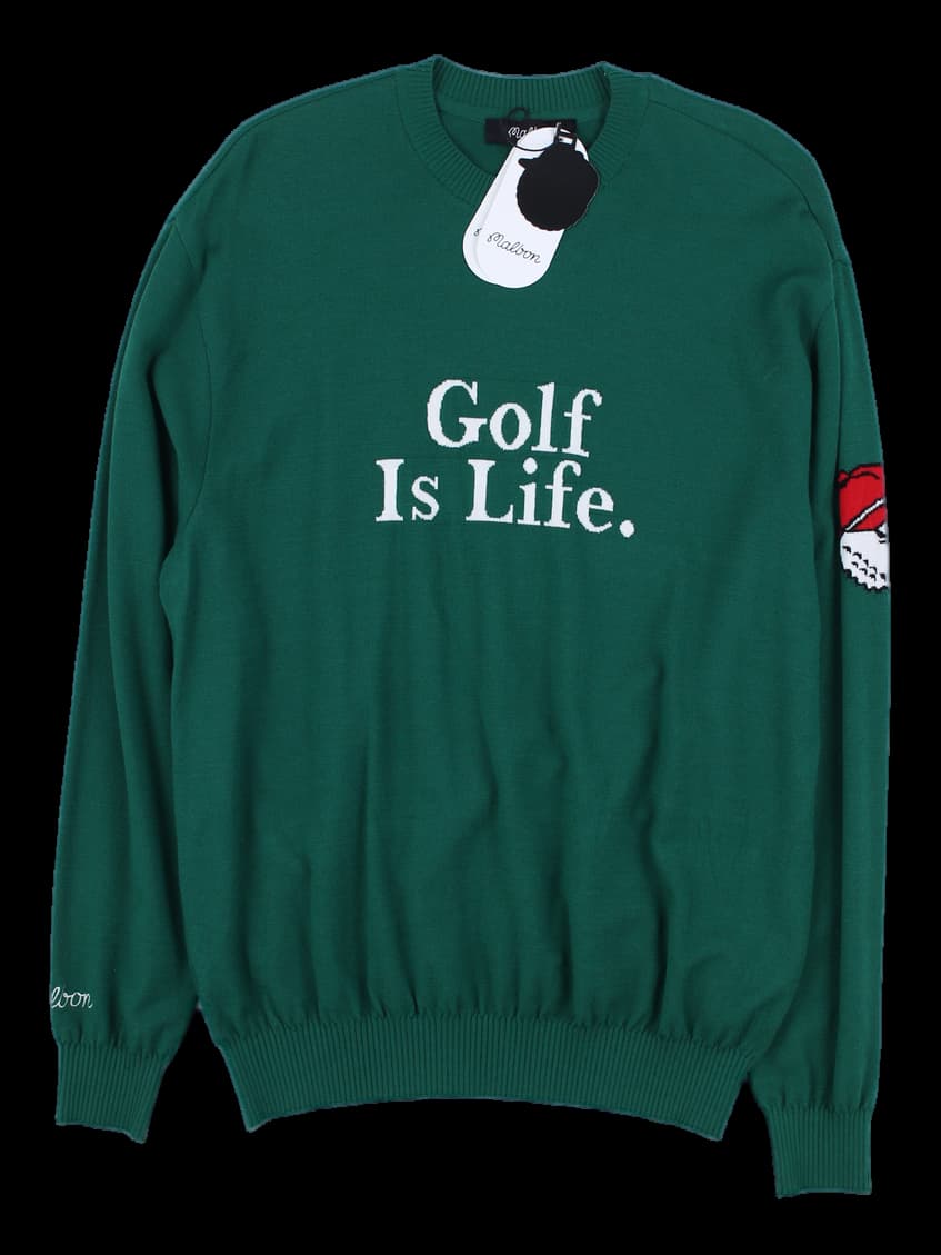 그린 레터링 니트