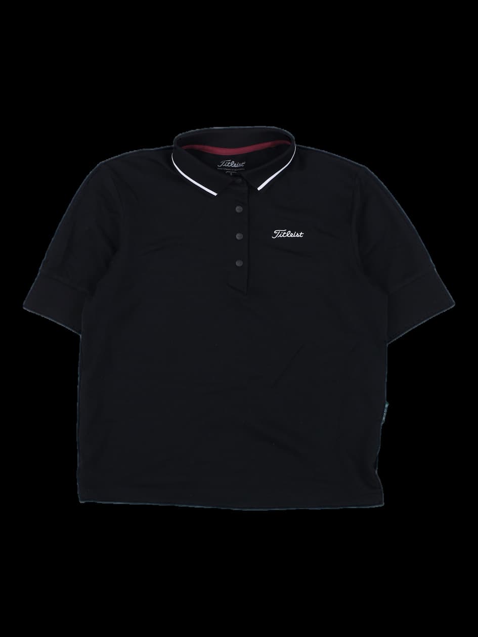 타이틀리스트 남성 블랙 반팔 카라티