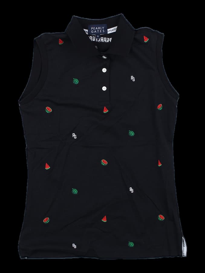 파리게이츠 여성 수박 패턴 민소매 칼라티