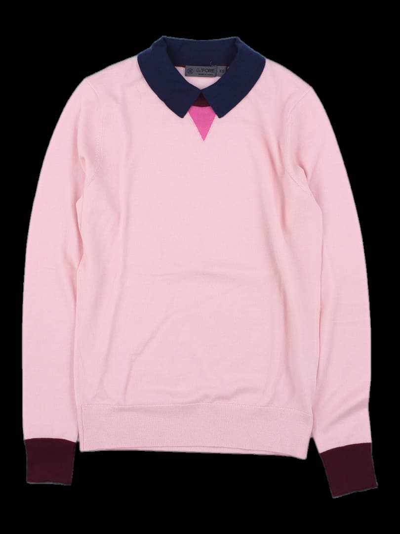 핑크 카라 롱슬리브 니트