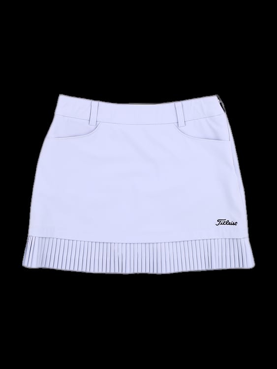 연한 블루 하단 플리츠 스커트