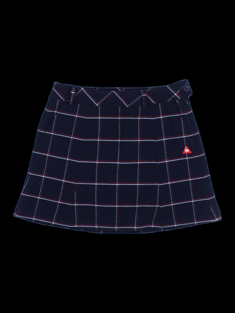 네이비 체크 미니 스커트