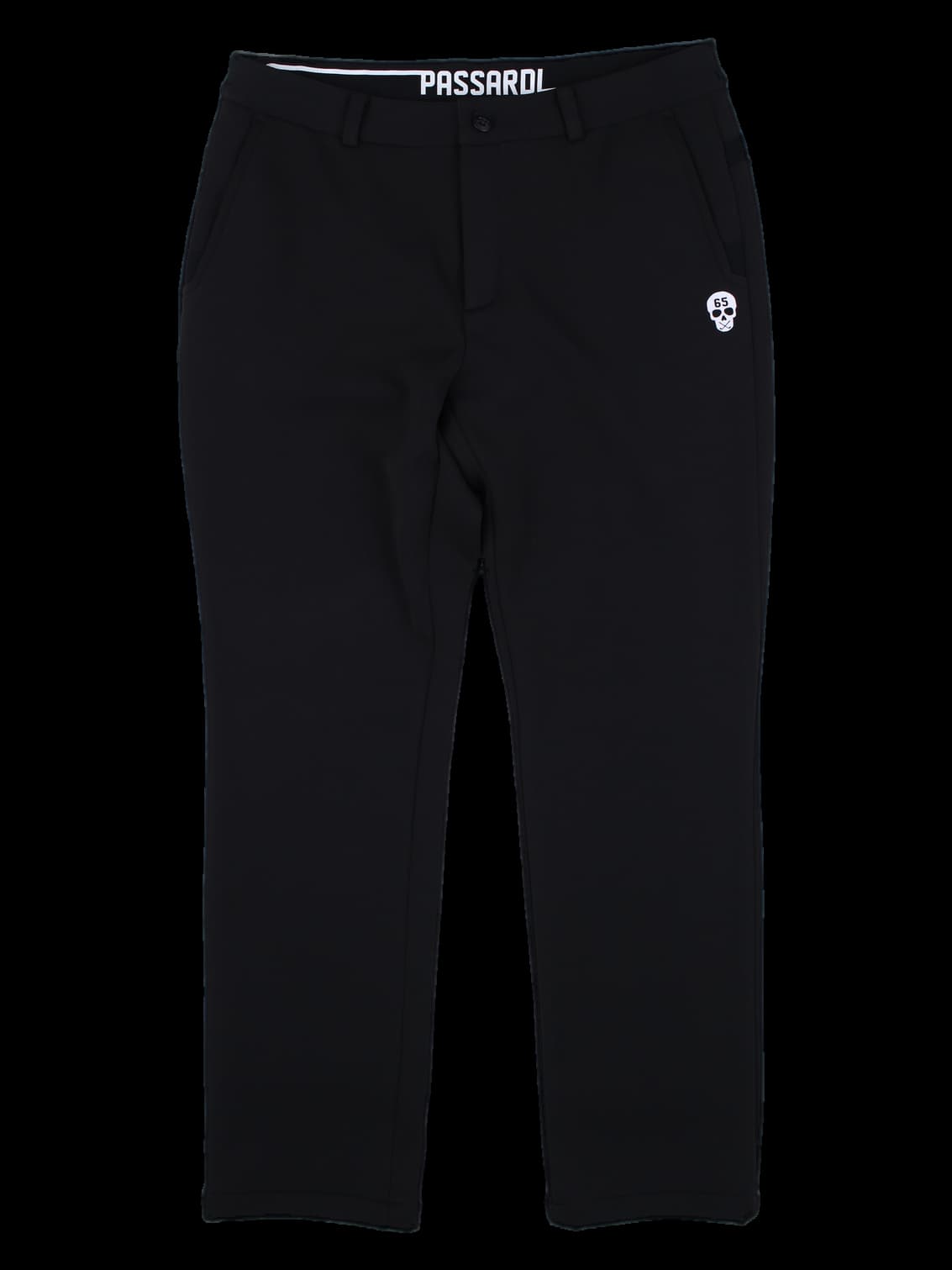 블랙 스컬 로고 롱 팬츠