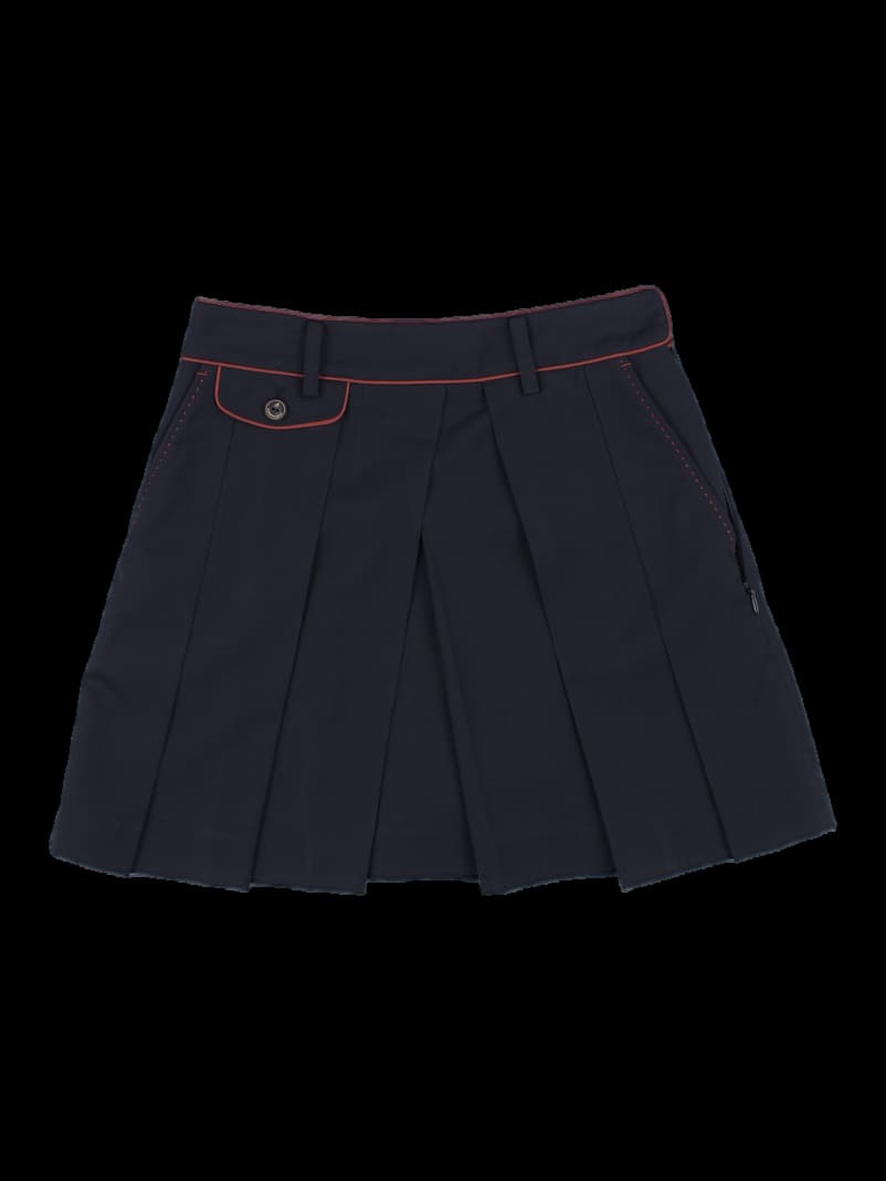 네이비 플리츠 미니 스커트