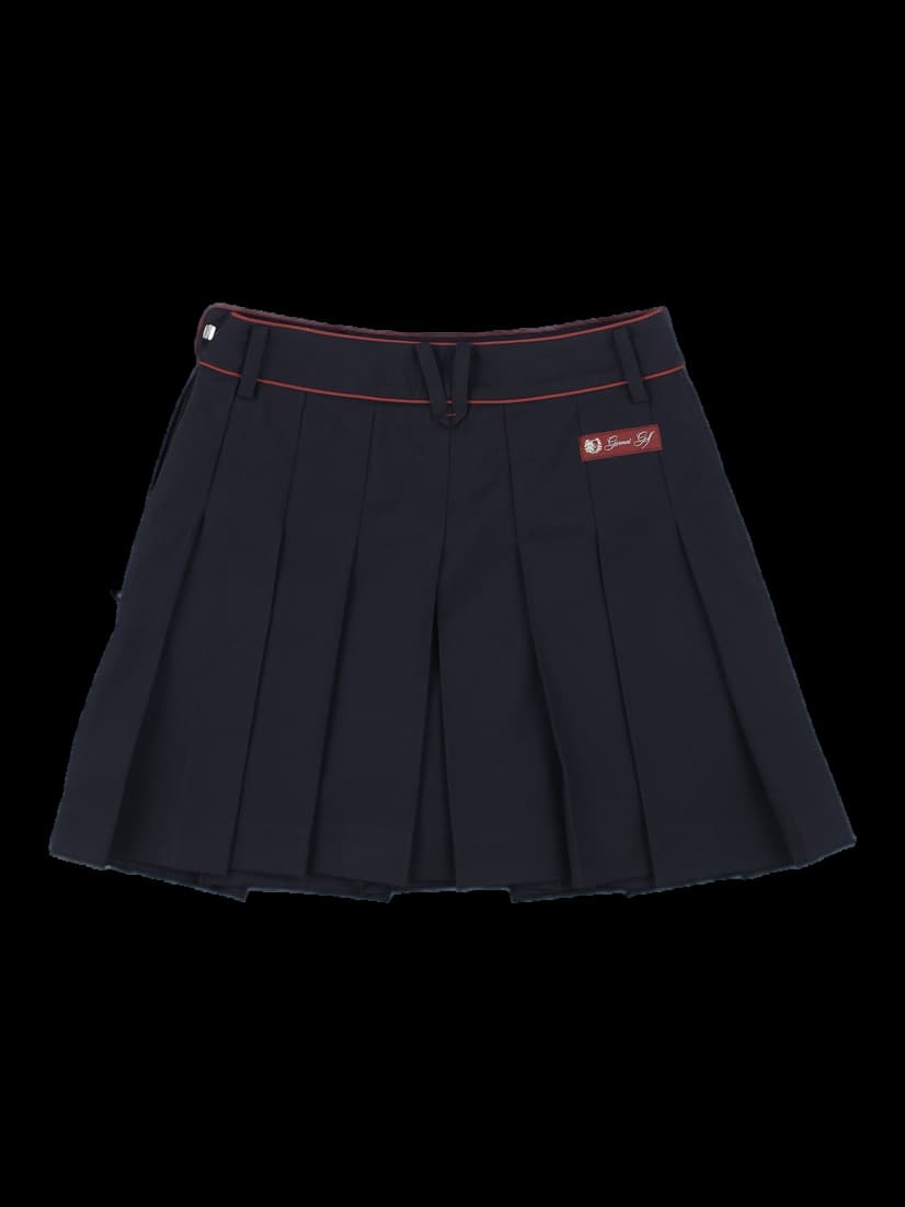 네이비 플리츠 미니 스커트