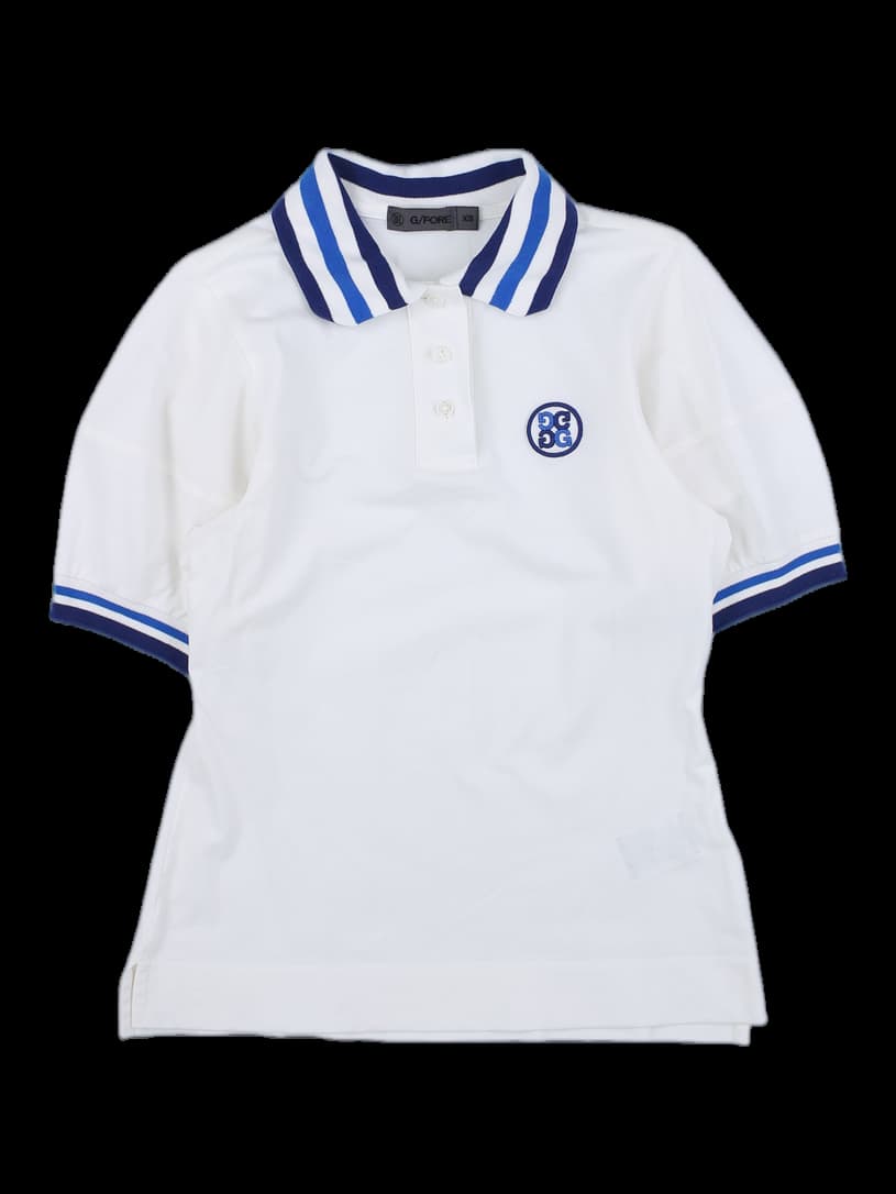 G/FORE 여성 로고 포인트 배색 카라 반팔 티셔츠