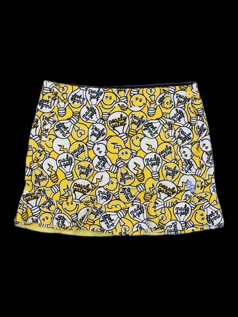 파리게이츠 옐로우 전면 패턴 큐롯 스커트