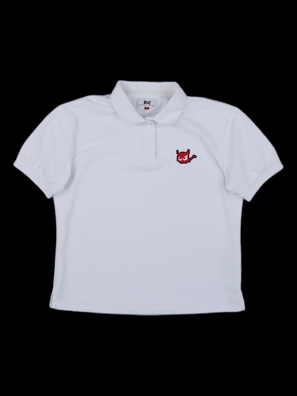 WAAC 와키 캐릭터 화이트 반팔 카라티