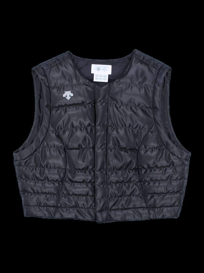 블랙 크롭 패딩 베스트