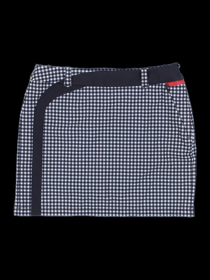 블랙 체크 미니 스커트