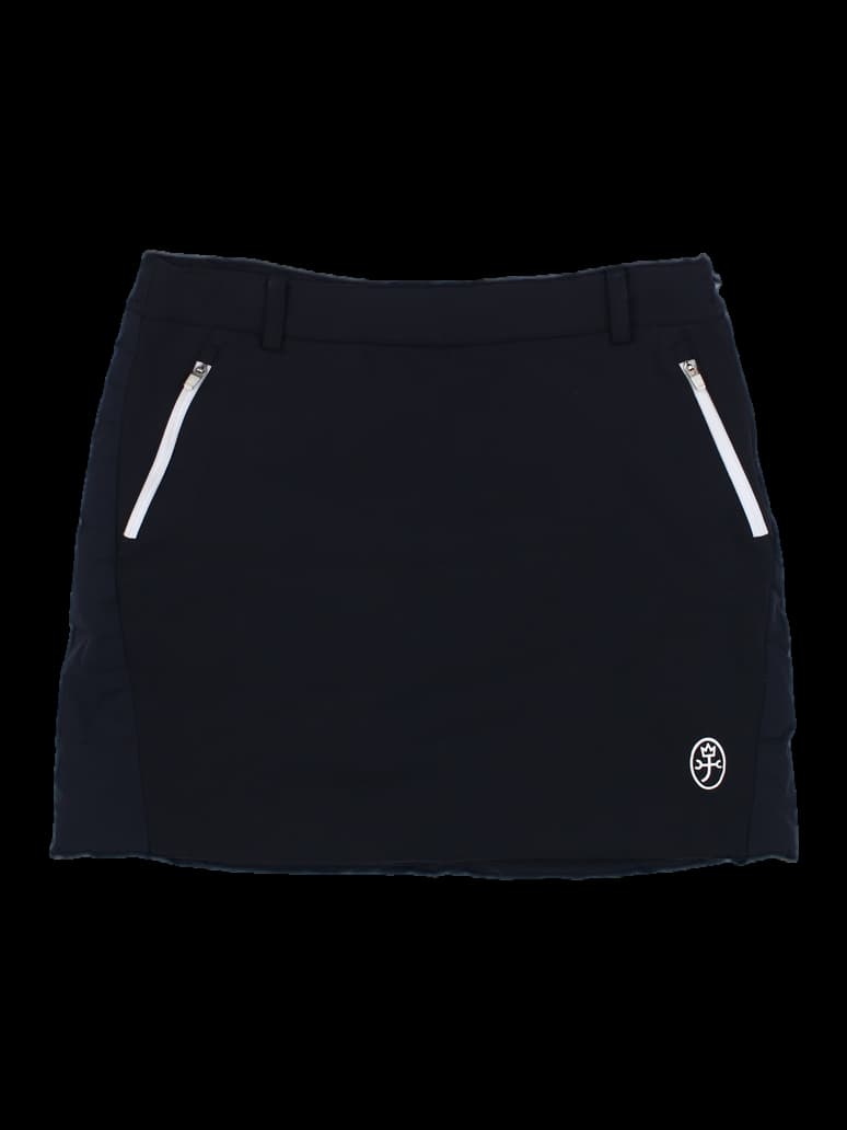 까스텔바작 블랙 퀼팅 지퍼 디테일 미니스커트