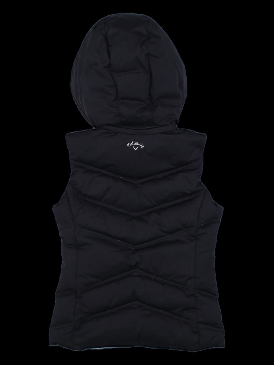 블랙 후디드 패딩 베스트