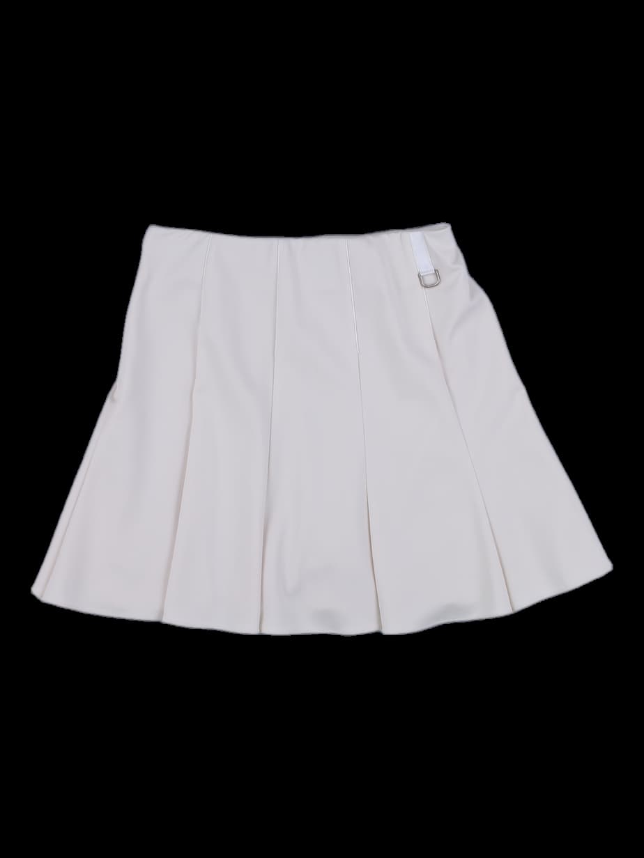 아이보리 플리츠 미니 스커트