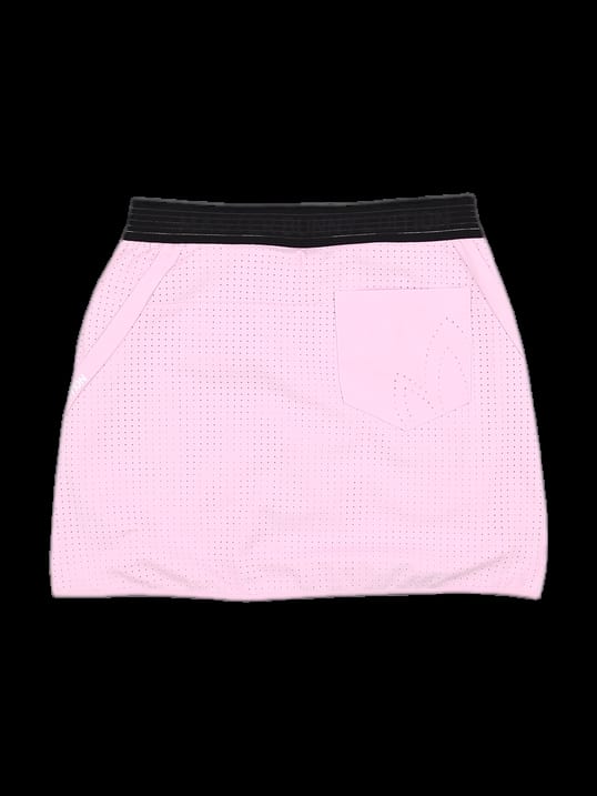 핑크 펀칭 원단 로고 스커트