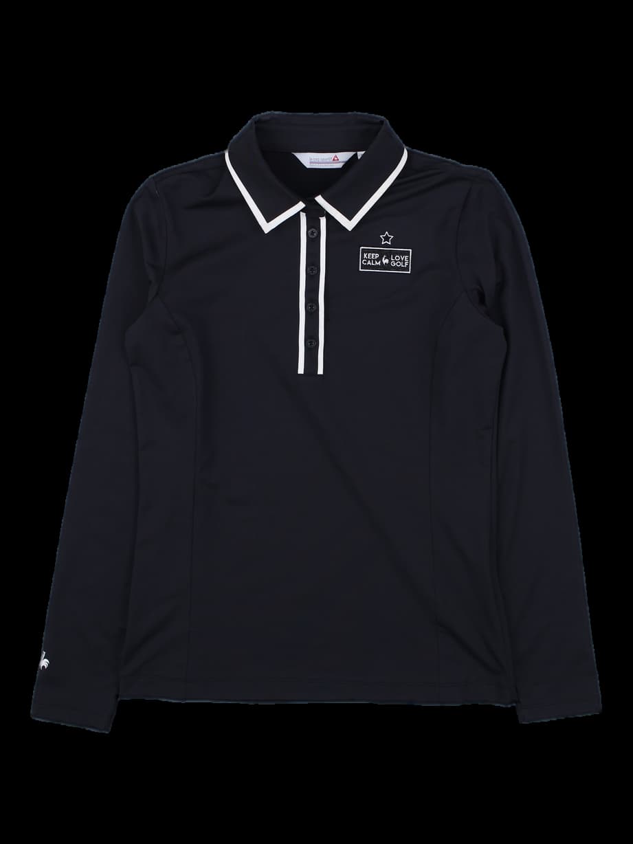 블랙 배색 롱슬리브 카라티