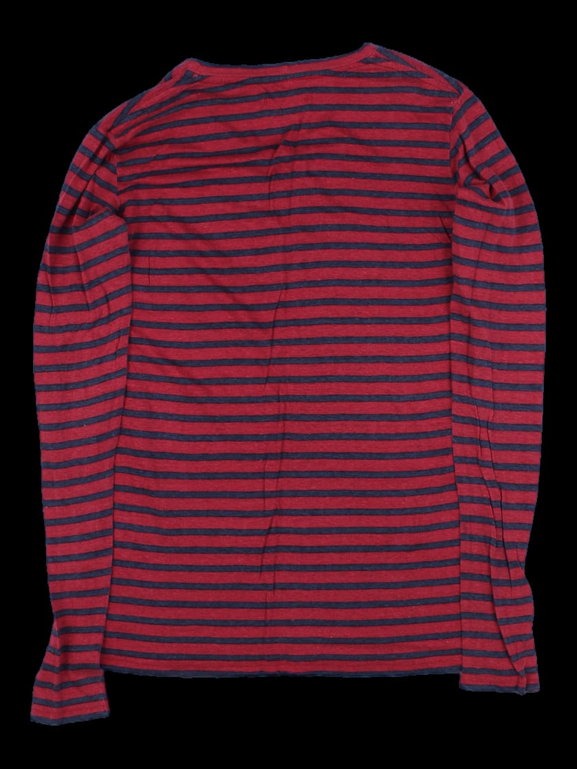 레드 네이비 스트라이프 긴팔 티셔츠