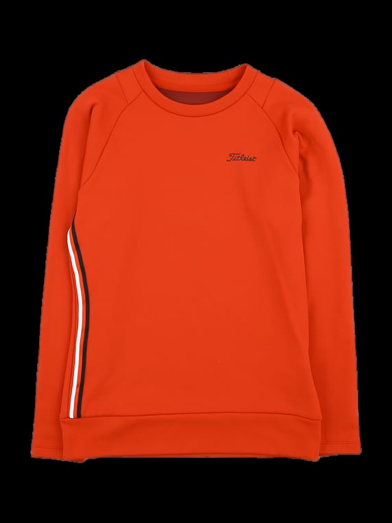 오렌지 사이드 배색 포인트 긴팔 티셔츠
