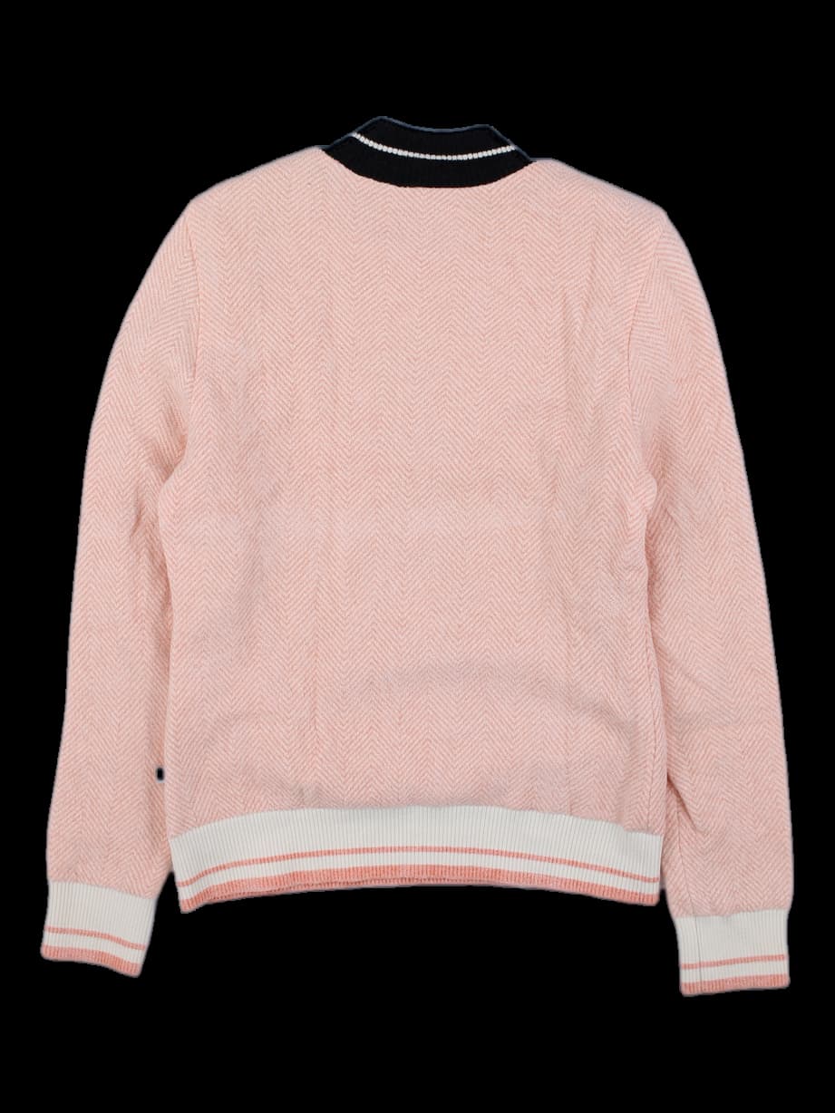 헤링본 핑크 니트 스웨터