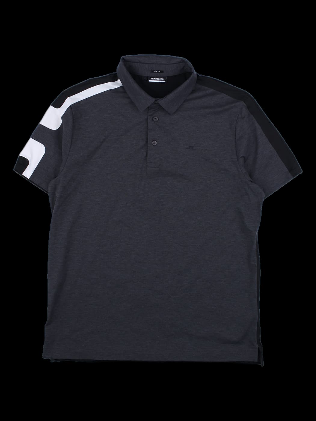 제이린드버그 다크 그레이 콤비 배색 반팔 카라티