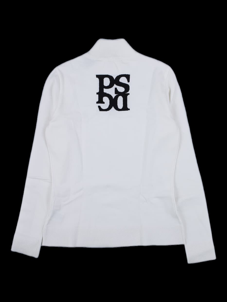 파사디 여성 사이드 로고 테이프 반목 니트