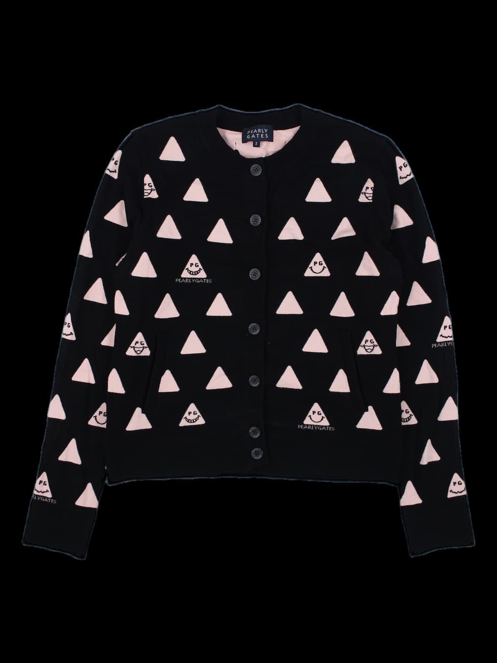 파리게이츠 삼각 패턴 니트 가디건 블랙