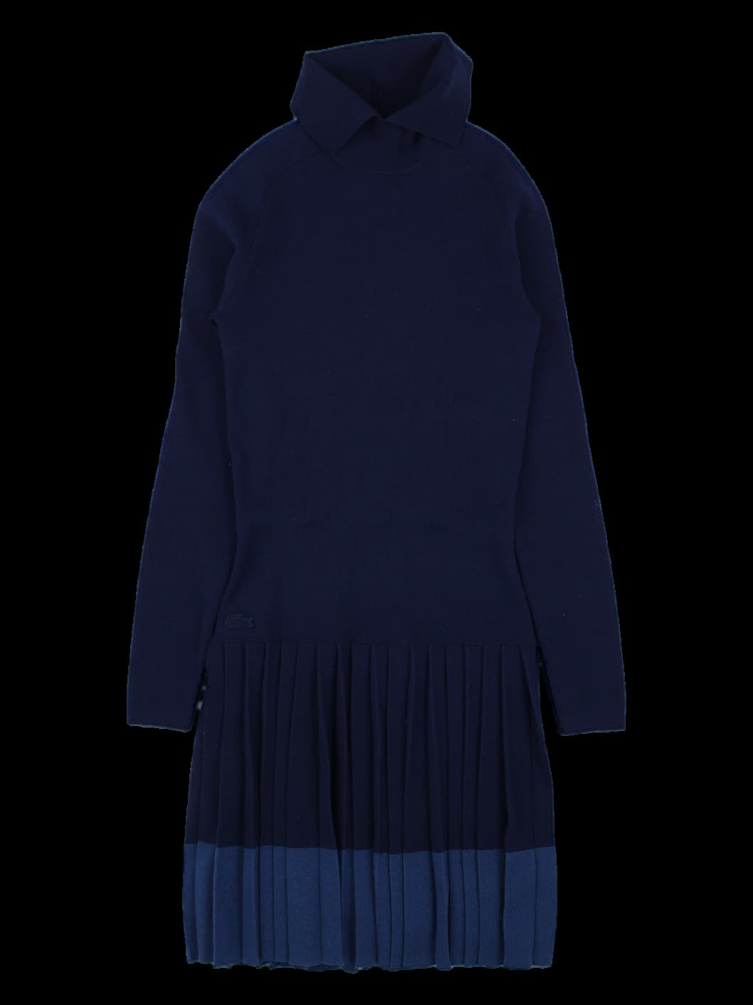네이비 터틀넥 플리츠 니트 원피스