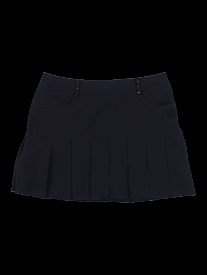 블랙 플리츠 큐롯 스커트