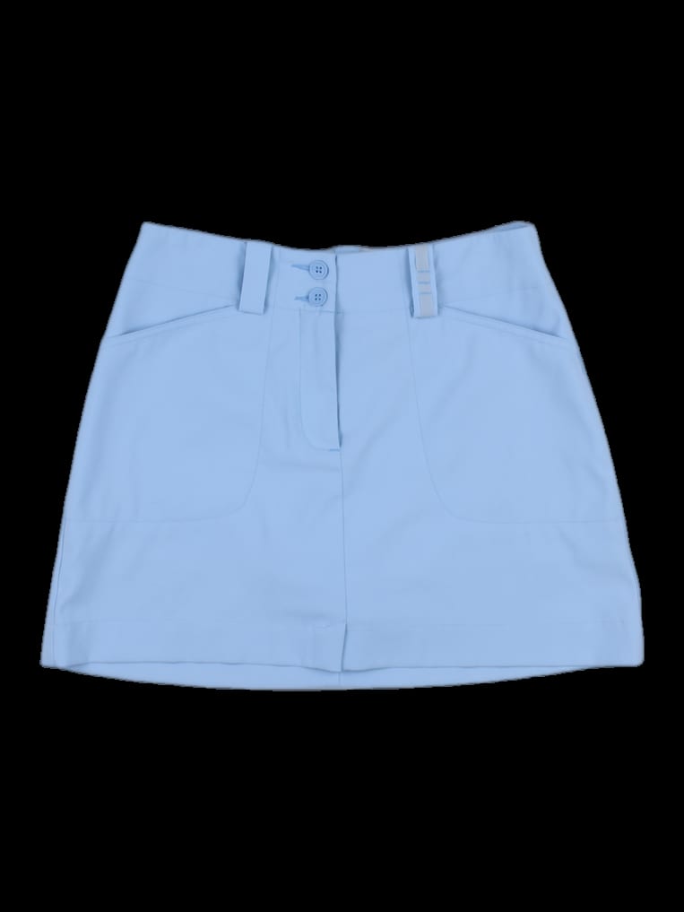 스카이블루 솔리드 미니 스커트