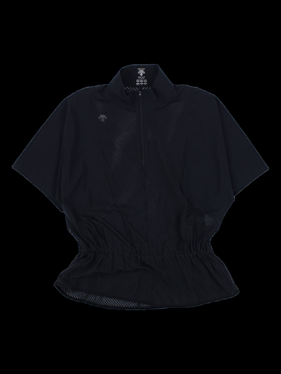 블랙 여성용 반팔 집업 셔츠