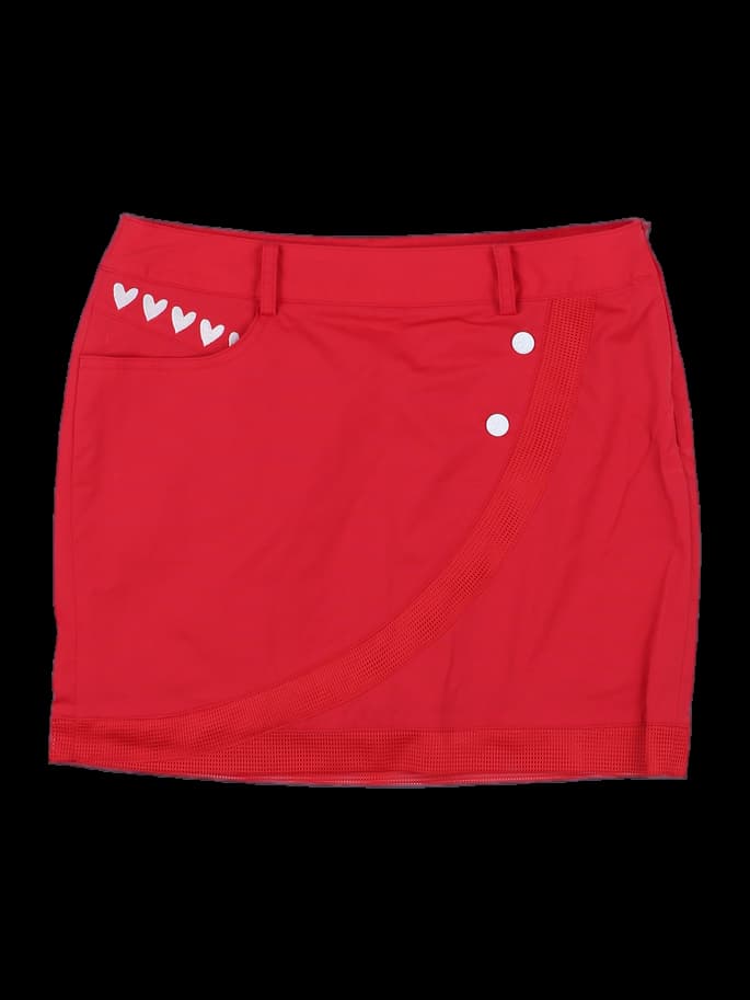 레드 하트 포켓 스커트