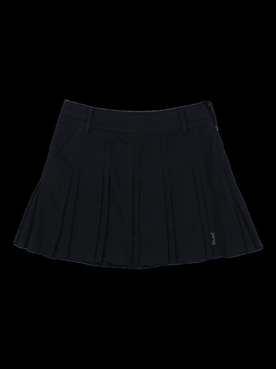 블랙 플리츠 골프 스커트