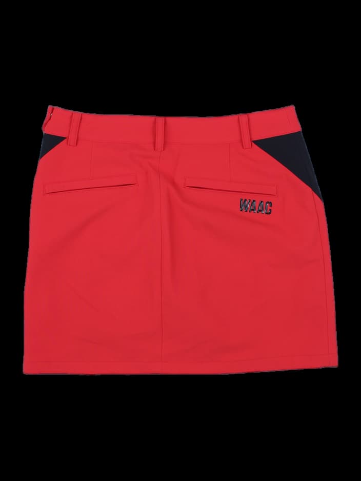 WAAC 여성 레드 컬러블록 골프 스커트
