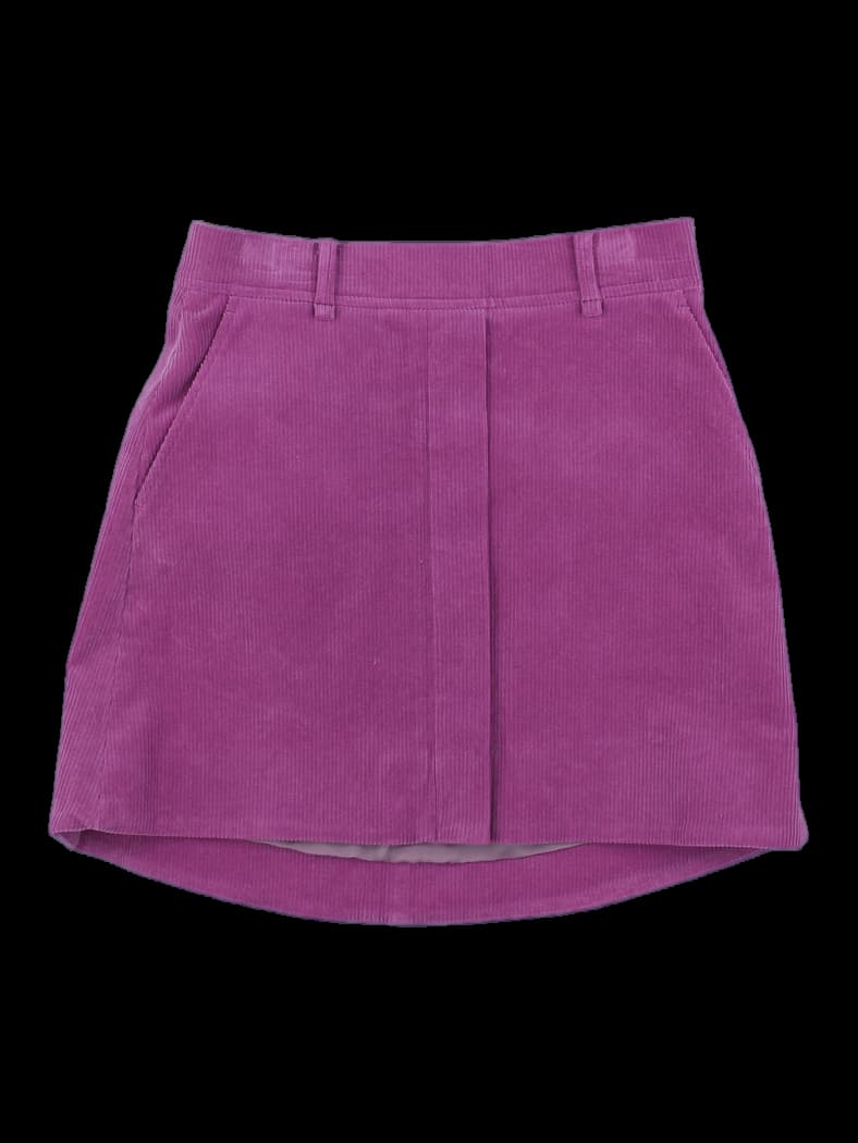 퍼플 코듀로이 미니 스커트