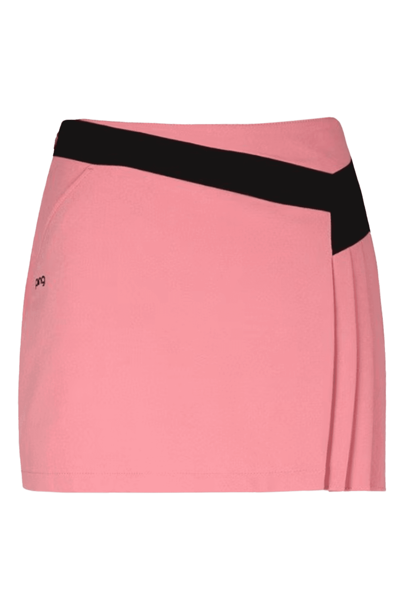 사선 배색 플리츠 스커트