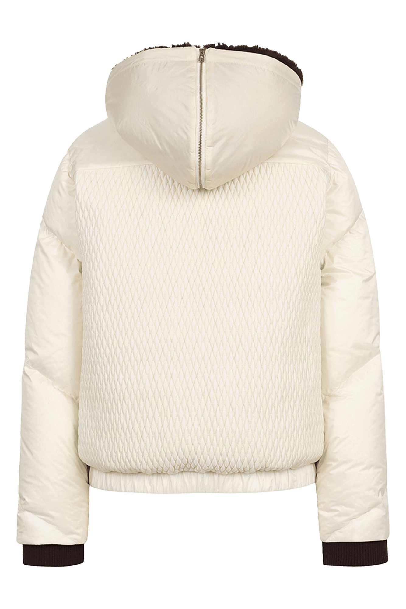 스모킹 퀼팅 후드 구스 다운 점퍼