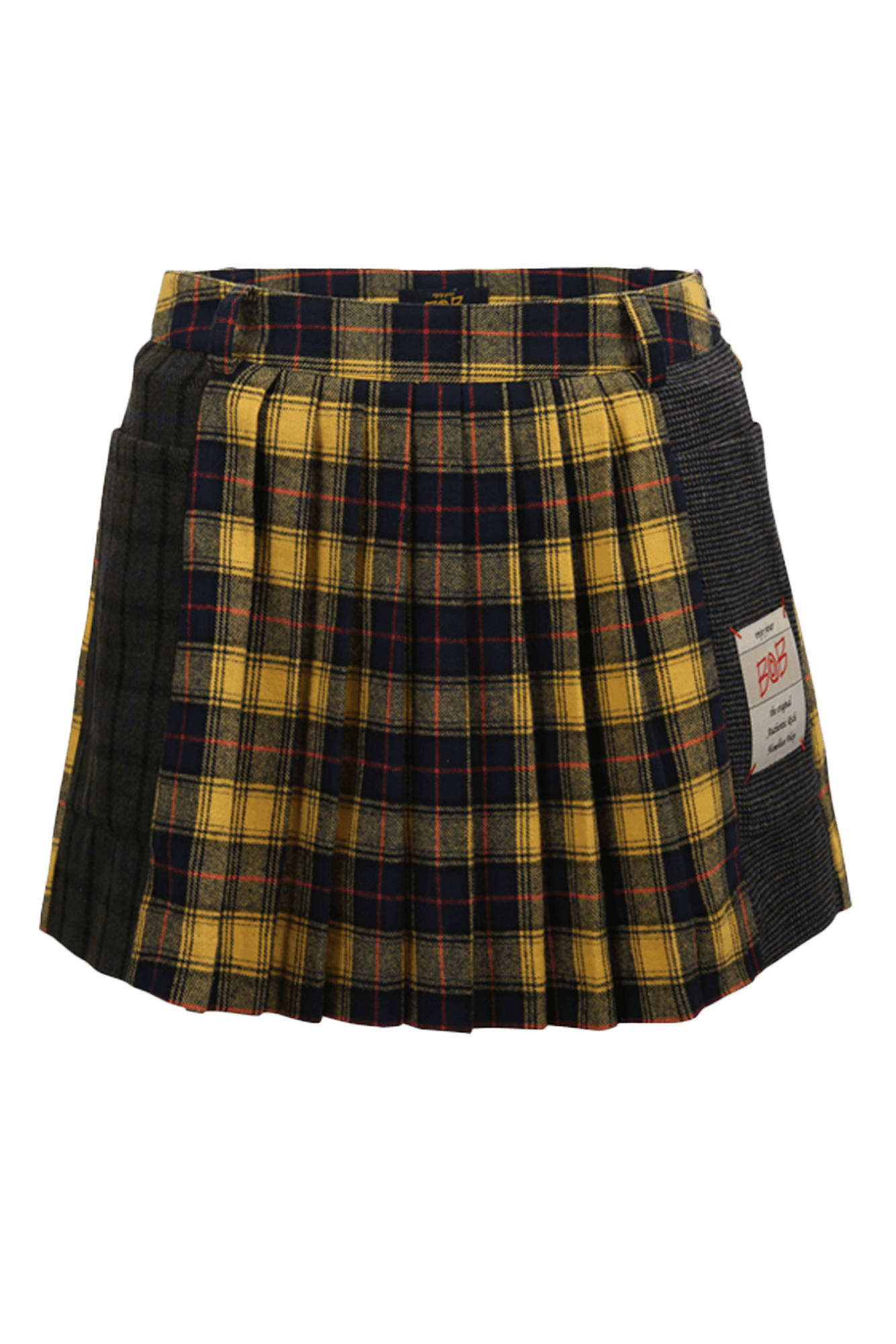 체크배색 플리츠 캐주얼 큐롯