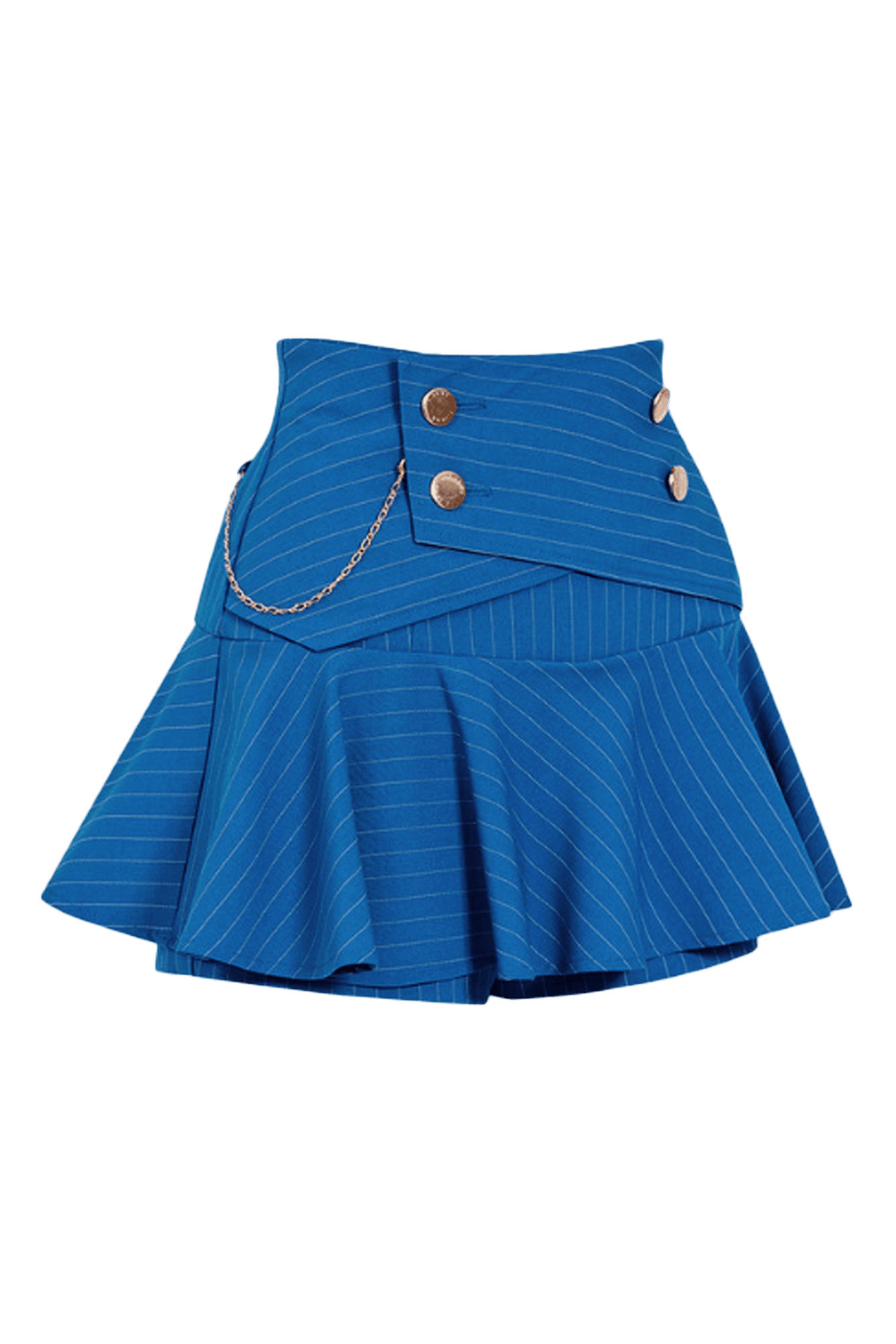 더블 버튼 스트라이프 큐롯 팬츠