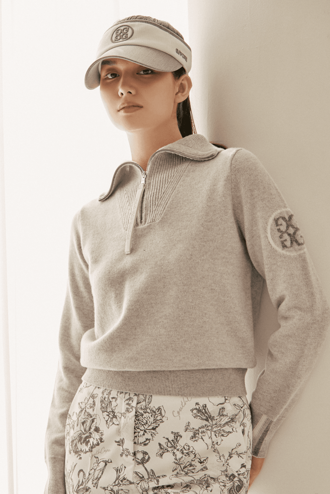 울 캐시미어 하프 반집업