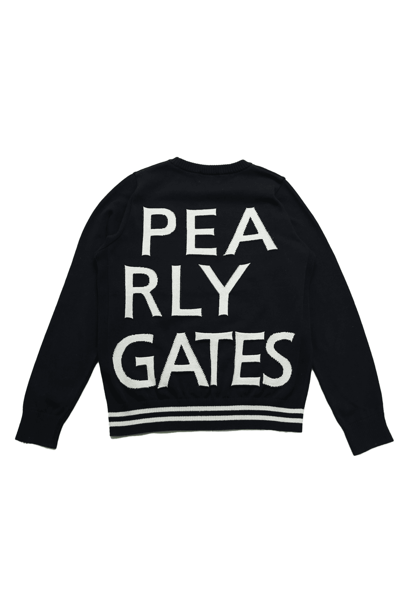 네이비 로고 니트