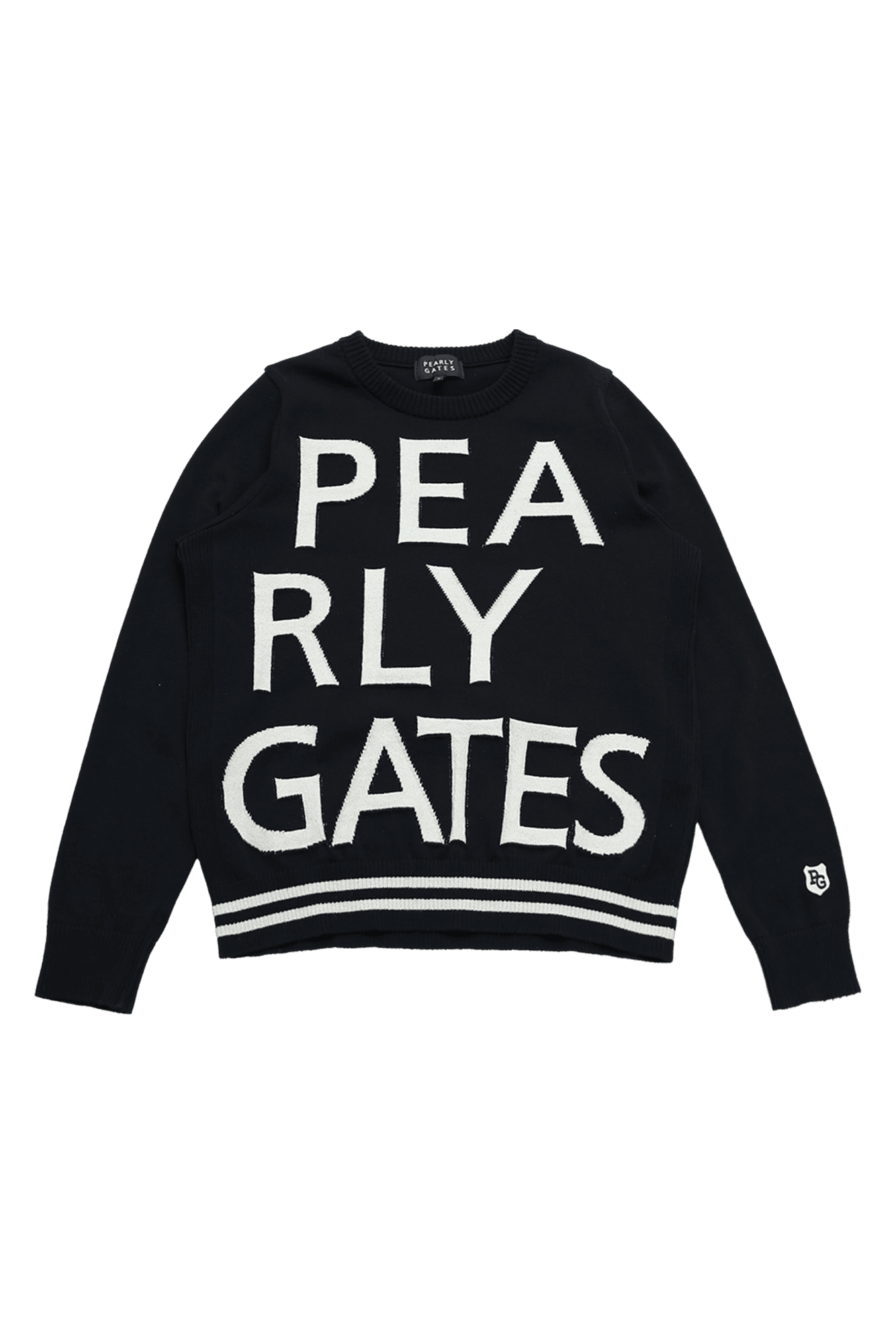 네이비 로고 니트