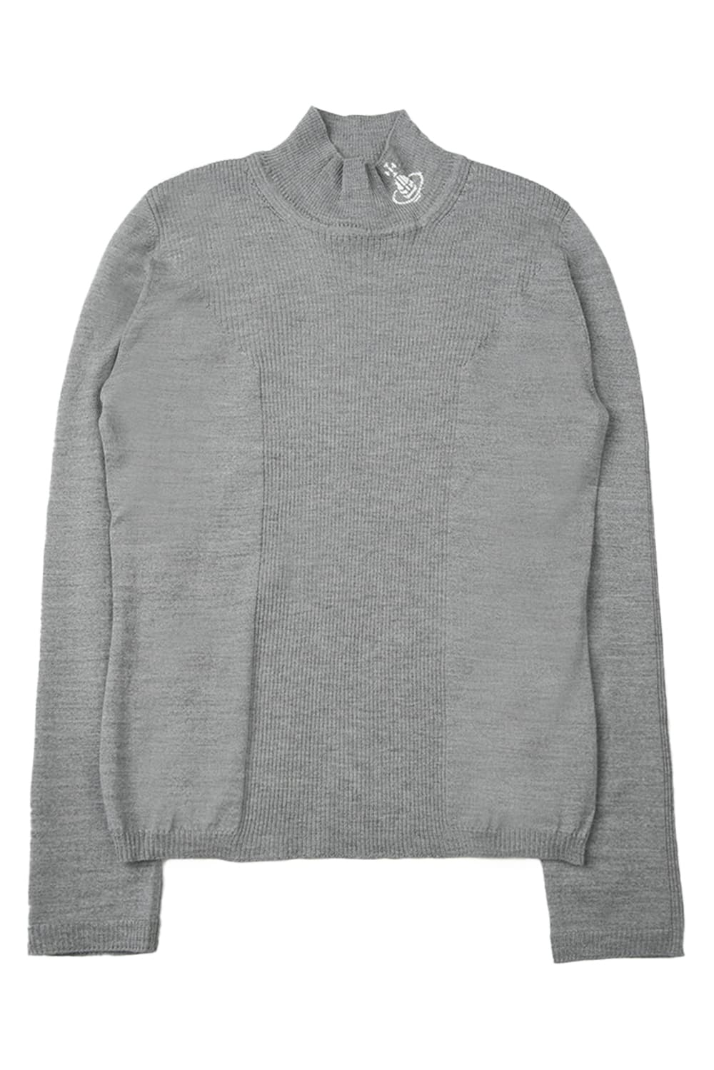 로고 목폴라 니트 그레이