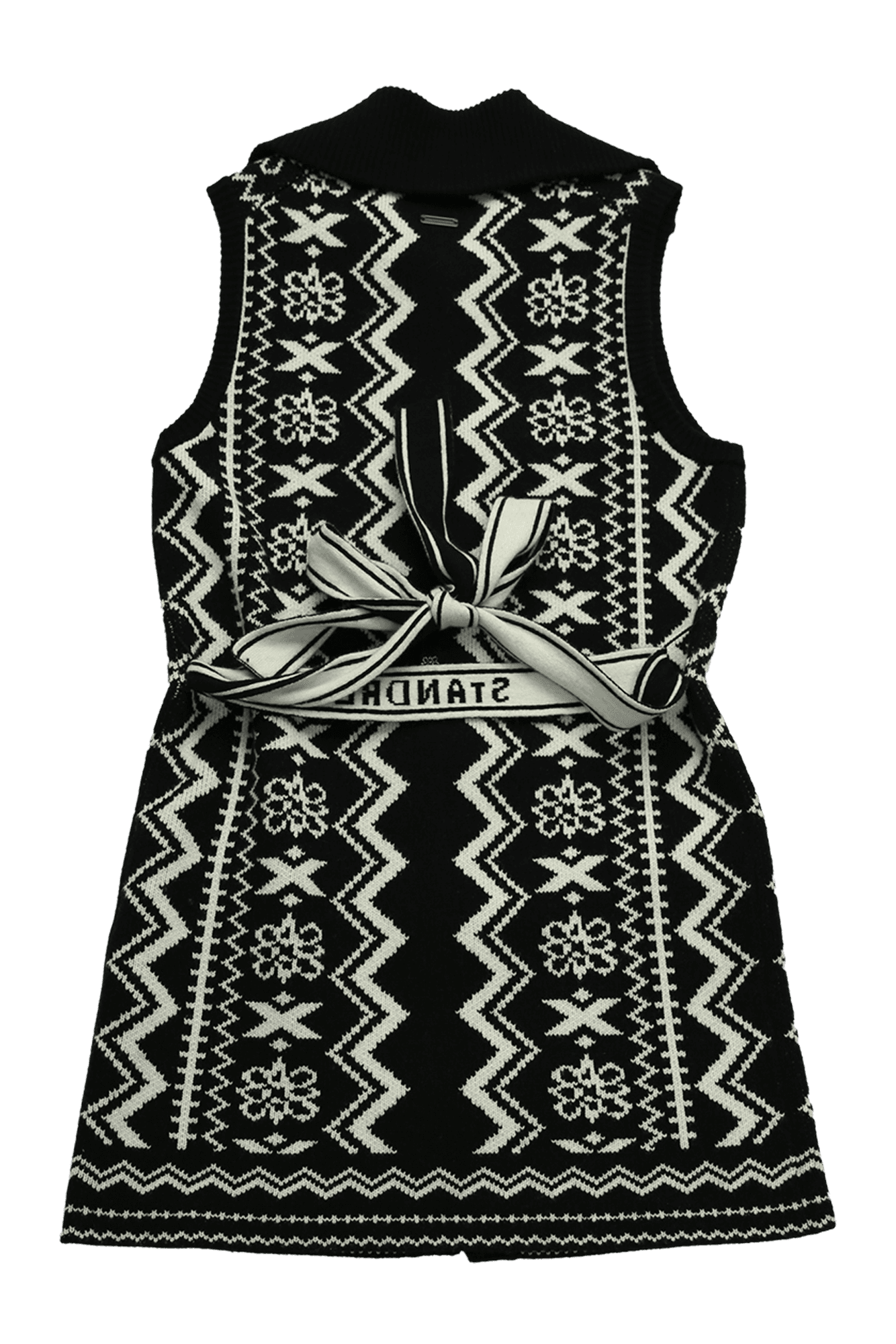 여성 패턴 롱 니트 베스트 가디건